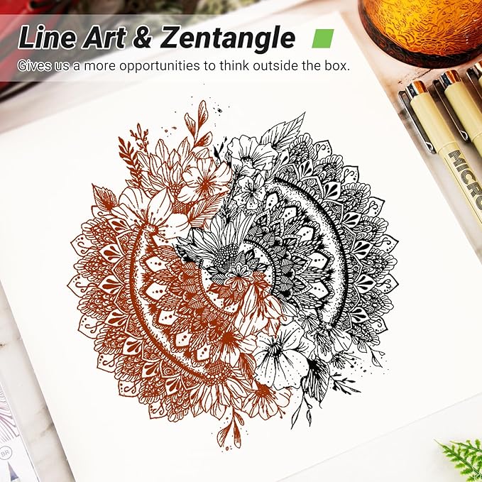 KERIFI Sepia Micro Pen Set, 12 Assorted Sizes Fineliner Ink Art Drawing Pens, Water-Resistant Archival Ink Multiliner Pens for Illustration Technical Sketching Manga Scrapbooking Journaling Zentangle-DeskLoop Office