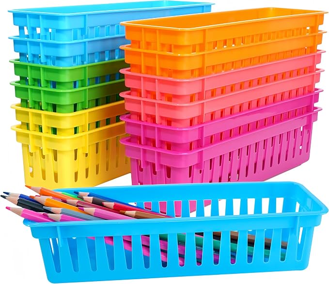 ZZYFGH 12 Pcs Pencil Holder for Classroom, Colorful Pen Baskets, Pencil Holder by ZZYFGH