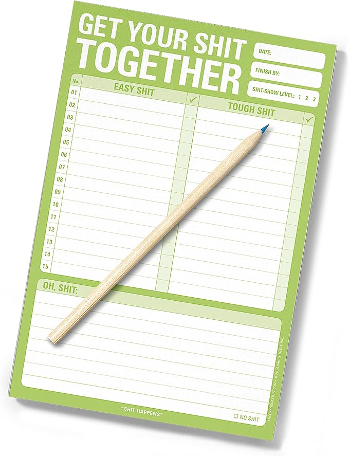 1-Count Knock Knock Get Your Shit Together Pad, To Do List Notepad & Daily - Image 6