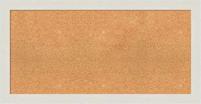 Amanti Art Natural Cork Board for Wall, 21x41 Vision Board with White Frame, Large Corkboard Office Decor for Home Organization, Country Rustic Corkboard Pinboard to Display Items for Home-DeskLoop Office