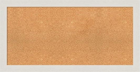 Amanti Art Natural Cork Board for Wall, 21x41 Vision Board with White Frame, Large Corkboard Office Decor for Home Organization, Country Rustic Corkboard Pinboard to Display Items for Home-DeskLoop Office