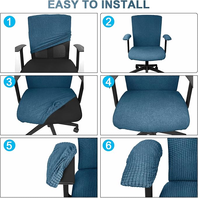 Tallew 4 Pcs Office Chair Covers Set Computer Universal Protective Stretchable - Image 5