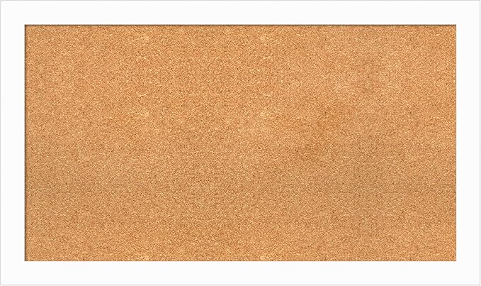 Amanti Art Natural Cork Board for Wall, 23x39 Vision Board with White Frame, Large Corkboard Office Decor for Home Organization, Casual Corkboard Pinboard to Display Items for Home Organization in-DeskLoop Office