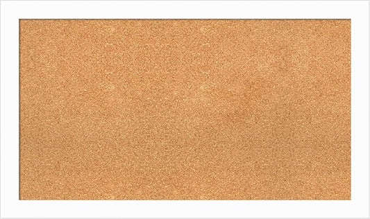Amanti Art Natural Cork Board for Wall, 23x39 Vision Board with White Frame, Large Corkboard Office Decor for Home Organization, Casual Corkboard Pinboard to Display Items for Home Organization in-DeskLoop Office
