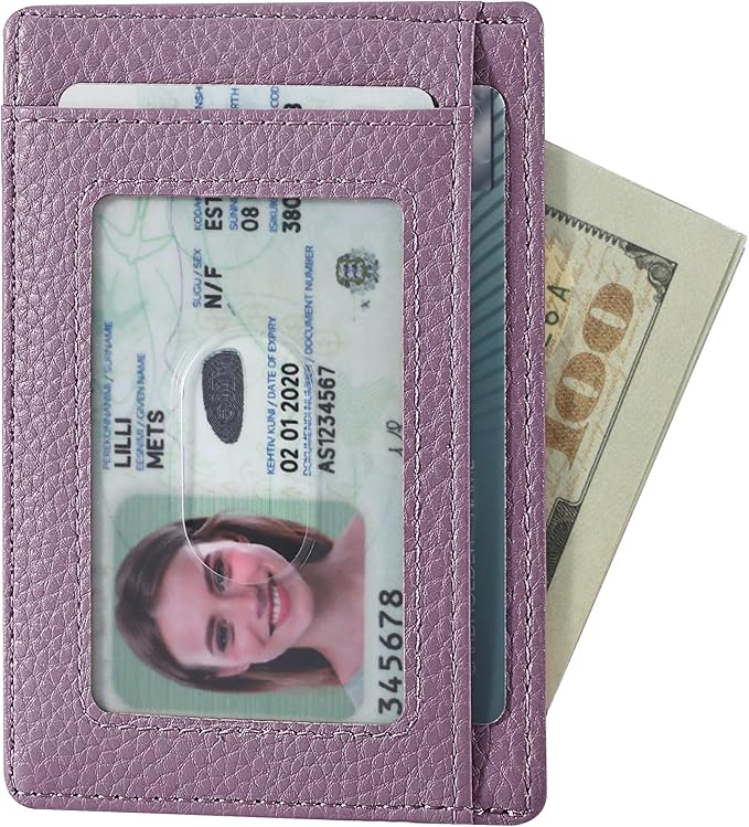 Travelambo Front Pocket Minimalist Leather Slim Wallet RFID Blocking Medium Size - Image 2