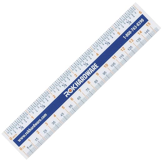 50 Pack Rok Hardware Measuring Plastic Flexi 6" Easy Read 15 cm English Metric by Rok