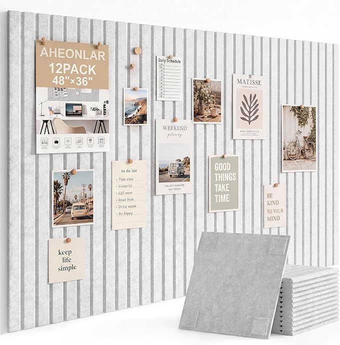 AHEONLAR Felt Bulletin Board 48" x 36", Cork Boards by garden