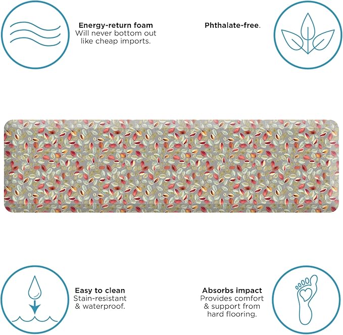 GelPro Anti-Fatigue Designer Comfort Kitchen Floor Mat Orchard Sultry Grey 20x72-DeskLoop Office