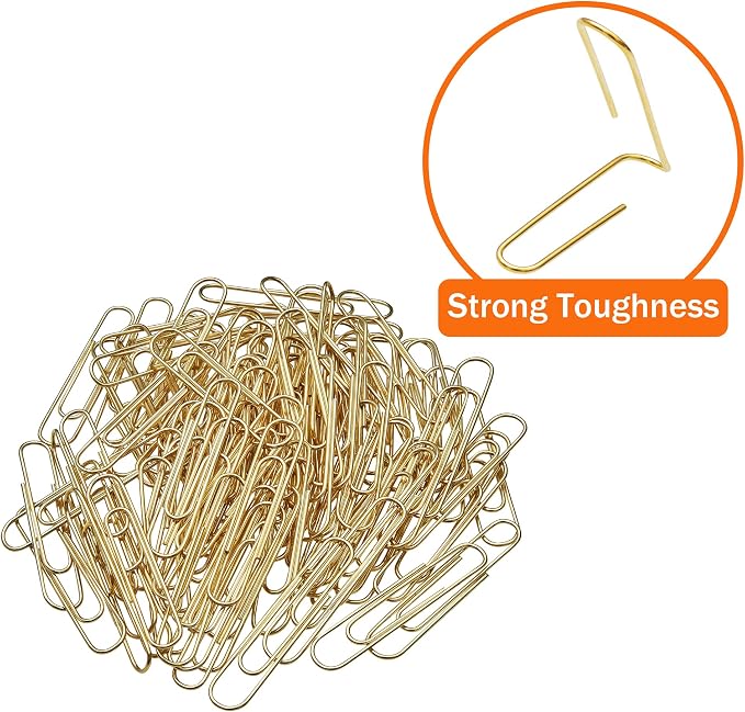 NEEWAY Gold Paper Clips, 2 Inch Jumbo Paperclips, Stylish Gold-Plated Paper Clip - Image 3
