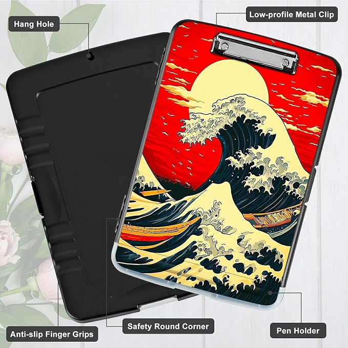 Red Sky Waves A4 Clipboard - Image 5