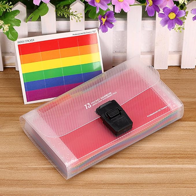 BTSKY 13 Pocket Accordian File Organizer- Plastic Wallet - Image 6