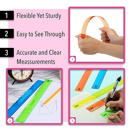 Mr. Pen- Plastic Rulers, 12 Inch, 6 Pack, Durable Transparent Rulers - Image 4