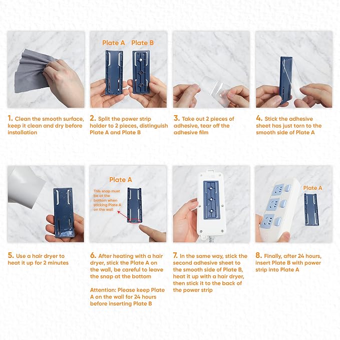 10-Pack Adhesive Punch-Free Socket Holder, Self Adhesive Desktop Socket Fixer - Image 3