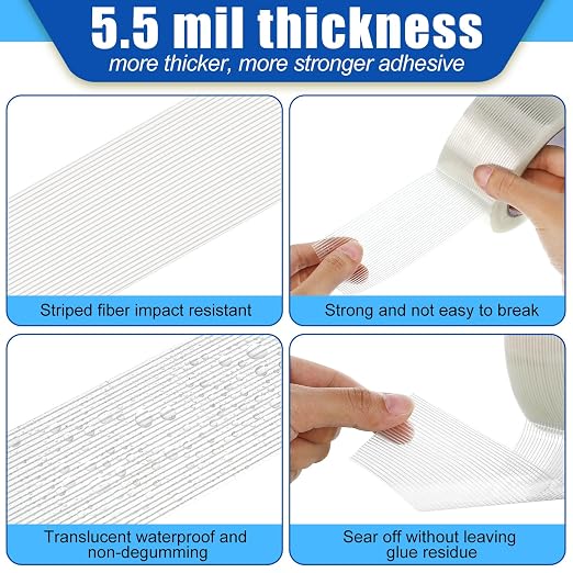 Treela 30 Rolls Strapping Tape 2 Inch X 60 Yards 5.5 Mil Fiberglass Filament - Image 3