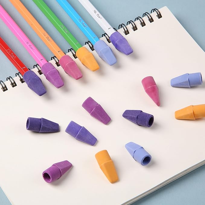 Mr. Pen- Pencil Top Erasers, 120 Pack, 6 Different Twilight Pulse Colors | - Image 6