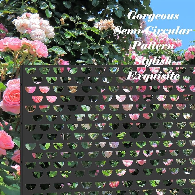 NicBex Room Divider 1 Panel Room Dividers with Semicircle Pattern Design Partition Room Dividers and Metal Privacy Screens Wall Divider for Outdoor, Room Separation,48.31"W x 15.75"D x 70.75"H, Black-DeskLoop Office