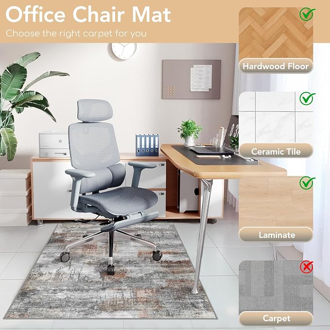 Office Chair Mat for Hardwood Floor&Tile Floor, Under Desk Rug for Rolling - Image 3