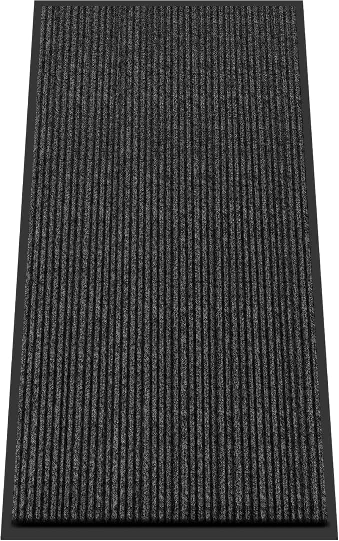 Kuyal Front Door Mat, 2'x4' Indoor Outdoor Entrance Mat, Commercial Floor Mats Inside Outside Entrance, Heavy Duty Durable Welcome, Rubber Backing Non Slip Outdoor Mats for Entryway,Black-DeskLoop Office