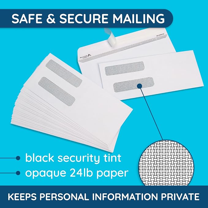 500#8 Self Seal Double Window Security Envelopes Designed - Image 5