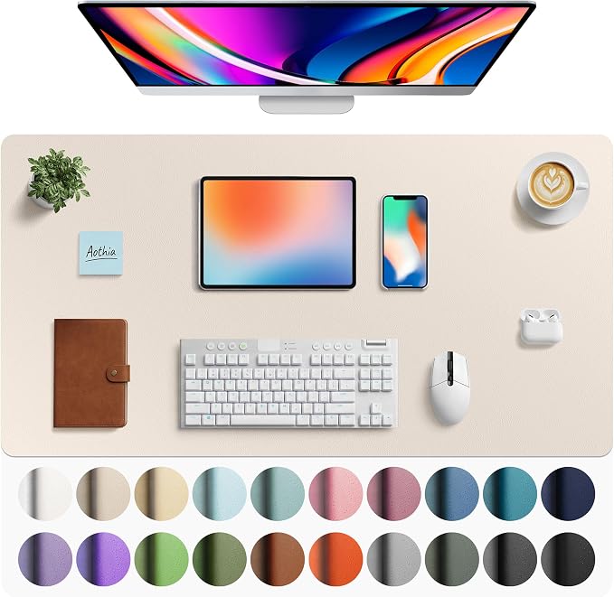 Aothia Faux Leather Desk Mat by AothiaSimpleNaturalUnique