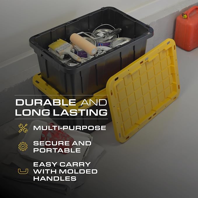 BLACK & YELLOW 17-Gallon Heavy Duty Storage Bins - Image 4