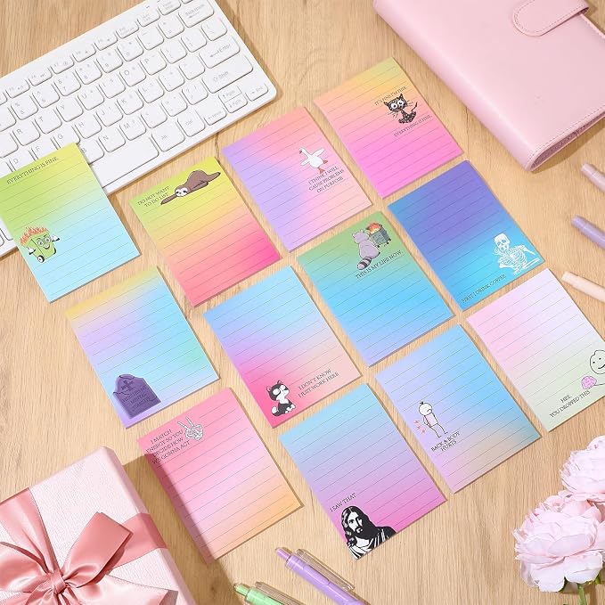 12 Pcs Funny Sticky Notes for Work 4x3 Inches Sarcastic Self Adhesive Notepads - Image 6
