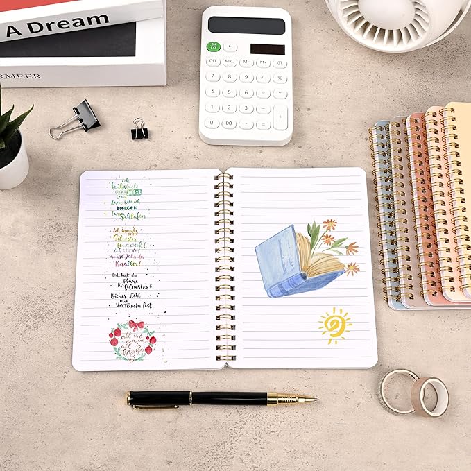 EHME EHME EHME 6 PCS Small Spiral Notebook 5x7, Cute Aesthetic Spiral Journal - Image 4