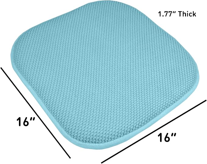 Sweet Home Collection Chair Cushion Memory Foam Pads Honeycomb Pattern Slip Non - Image 4