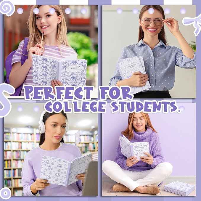 Fullhawl 6 Pack Composition Notebook College Ruled Bulk Purple Cherry - Image 6