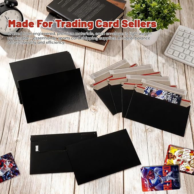 110 Pack Black Trading Card Envelopes, 7x 4.35 Inch Self-Adhesive Card Mailer - Image 6