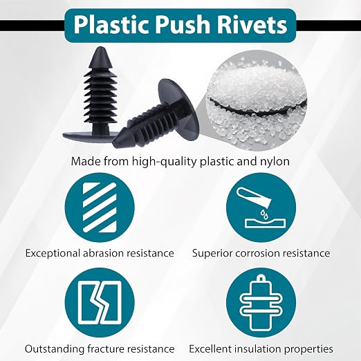 400 PCS Car Plastic Trim Boot Rivets Push Clip Fastener, 8mm Plastic Fender - Image 4