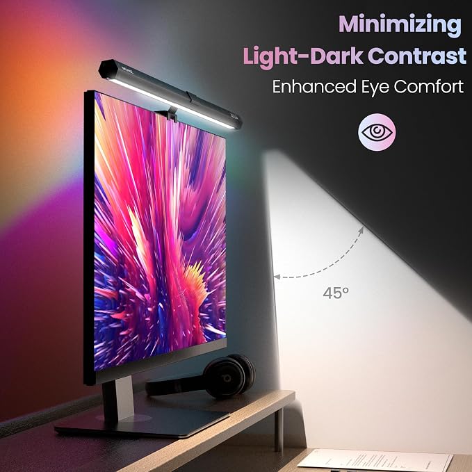 Quntis Monitor Light RGB PRO Backlight, Eye-Care Dual Light Computer Light Bar - Image 4