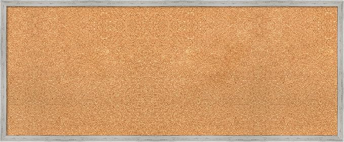 Amanti Art Natural Cork Board for Wall, 17x41 Vision Board with White Frame, Large Corkboard Office Decor for Home Organization, Cottage Corkboard Pinboard to Display Items for Home Organization in-DeskLoop Office