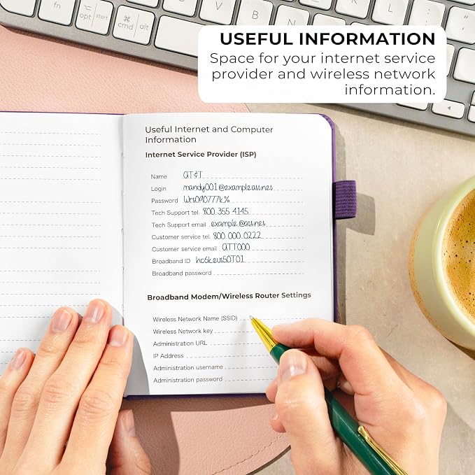 Clever Fox Password Book with alphabetical tabs. Internet Address Organizer - Image 5