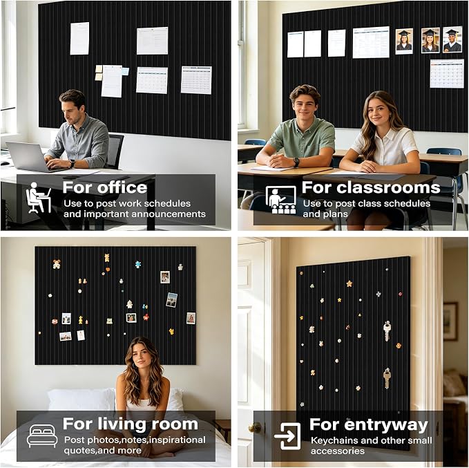 Large Felt Bulletin Board，47.2" x 35.4" 12 Pack Cork Board Alternative - Image 6