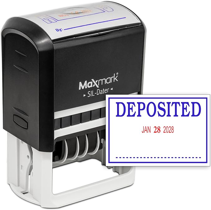 MaxMark Large Self-Inking Rubber Date Office Stamp by Maxmark