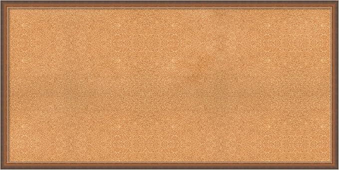 Amanti Art Natural Cork Board for Wall, 28x56 Vision Board with Bronze Frame, Oversize Corkboard Office Decor for Home Organization, Modern Corkboard Pinboard to Display Items for Home Organization-DeskLoop Office