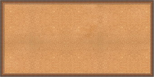 Amanti Art Natural Cork Board for Wall, 28x56 Vision Board with Bronze Frame, Oversize Corkboard Office Decor for Home Organization, Modern Corkboard Pinboard to Display Items for Home Organization-DeskLoop Office