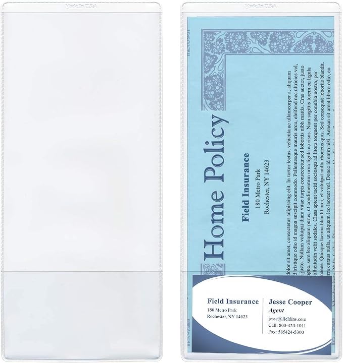 StoreSMART - Clear Plastic Policy/Lotto Ticket Holders - 100 Pack - INS30-100 by StoreSMART