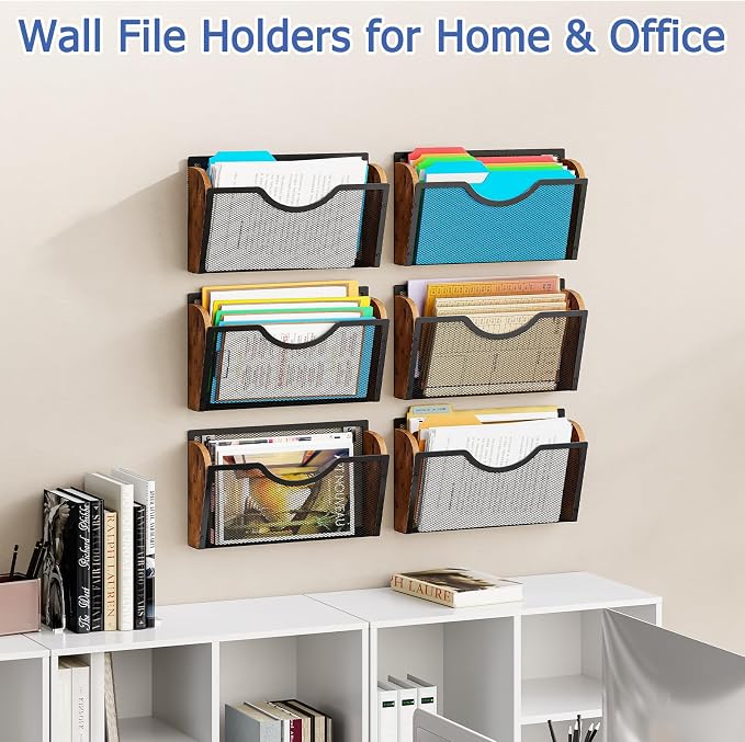Sbanmao 3 Pack Wall File Organizer, Metal Mesh Hanging File Folder Holder - Image 5