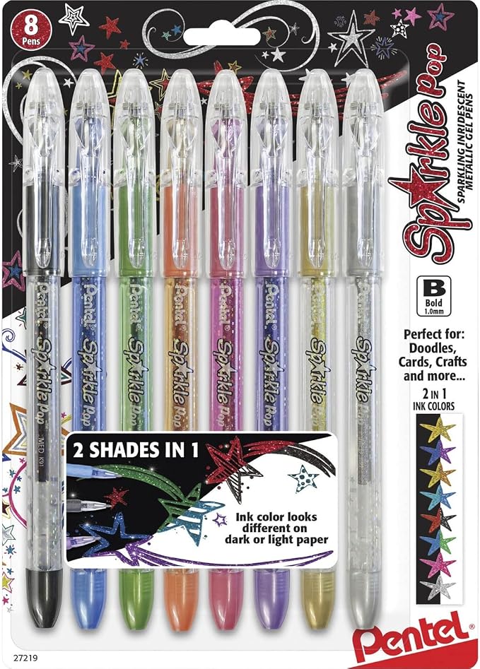 Pentel Sparkle Pop Metallic Gel Pen, Bold Line by PentelofAmerica