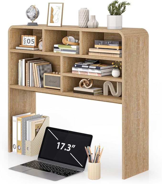 5-Tier Desk Shelf, 37.4''W Desktop Bookshelf - Image 7