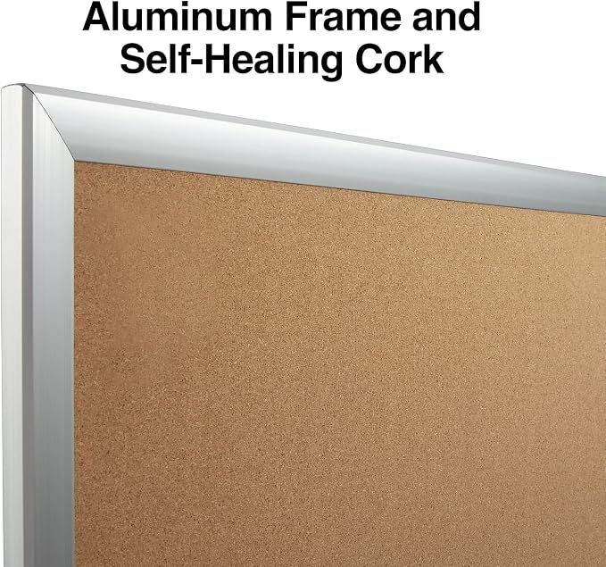 Staples Cork Bulletin Board, Aluminum Frame - Image 3