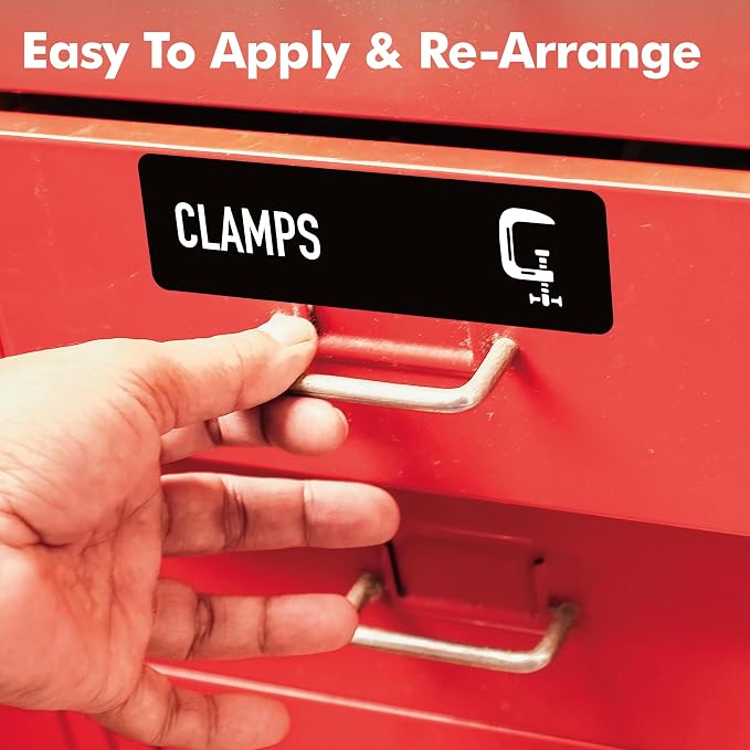 90 PCS Magnetic Toolbox Labels, 82 Pre-Printed & 8 Blanks Large Size Tool Chest - Image 4