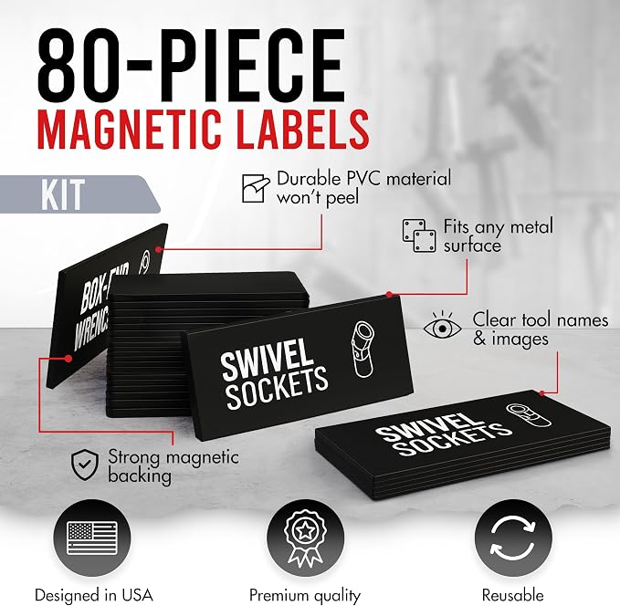 Toolbox Organization Magnetic Labels-80 Large Tool Chest Organizer - Image 4