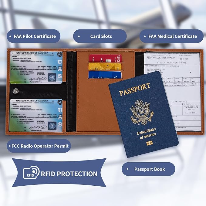 Pilot Wallet Passport Holder for Travel - Image 2