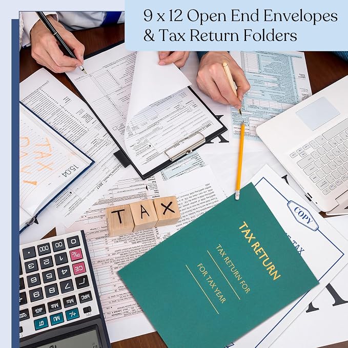 Skyygemm 50 Pcs 9 x 12 Inch Tax Return Envelopes and Tax Return Folders Set 25 - Image 6