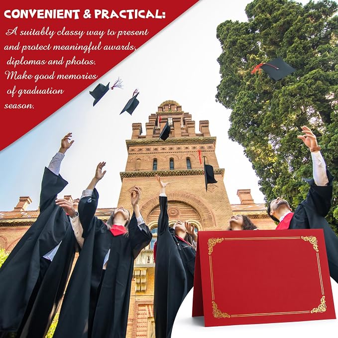 Fainne 120 Pack Certificate Holders Bulk, Diploma Covers Gold Foil Border - Image 6