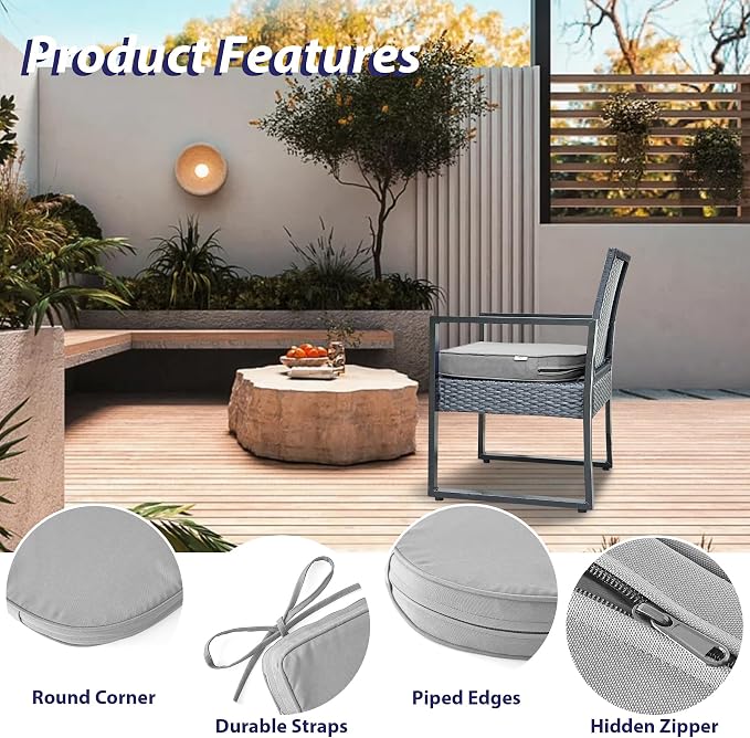 IPYNBAP Outdoor Chair Cushions Set of 4 -Waterproof Outdoor Seat Cushions - Image 5