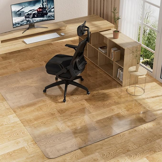 Office Chair Mat for Hard Floors 48 x 60 Inch, Transparent Under Desk Mat for by MZLCDW